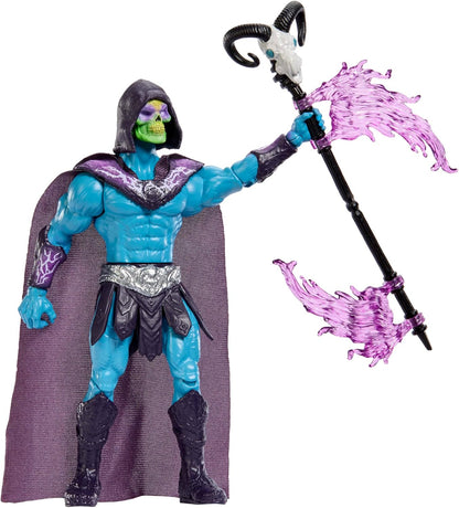 Masters of the Universe - Skeletor, action figure con scettro Havoc e movimento d'attacco rotante, design ispirato al cattivo del film Masters of the Universe 2026, 6+ anni, JKJ00
