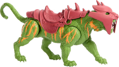 Masters of the Universe Film 2026 Battle Cat Figur mit Beißaction und fünf verschiedenen Brüllfunktionen, ca. 14 cm große Tigerkreatur mit Rüstung, JKJ04