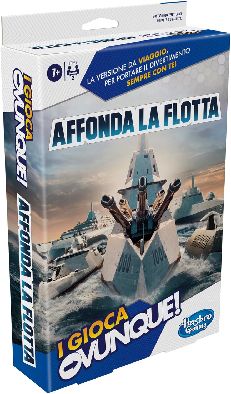 Hasbro Gaming Sinking Fleet, Play Anywhere, Portable Game, for Boys and Girls Aged 7+, Strategy Toy for 2 Players