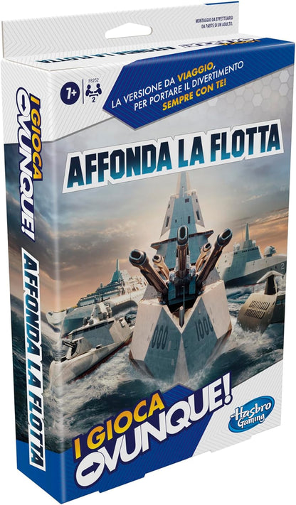 Hasbro Gaming Sinking Fleet, Play Anywhere, Portable Game, for Boys and Girls Aged 7+, Strategy Toy for 2 Players
