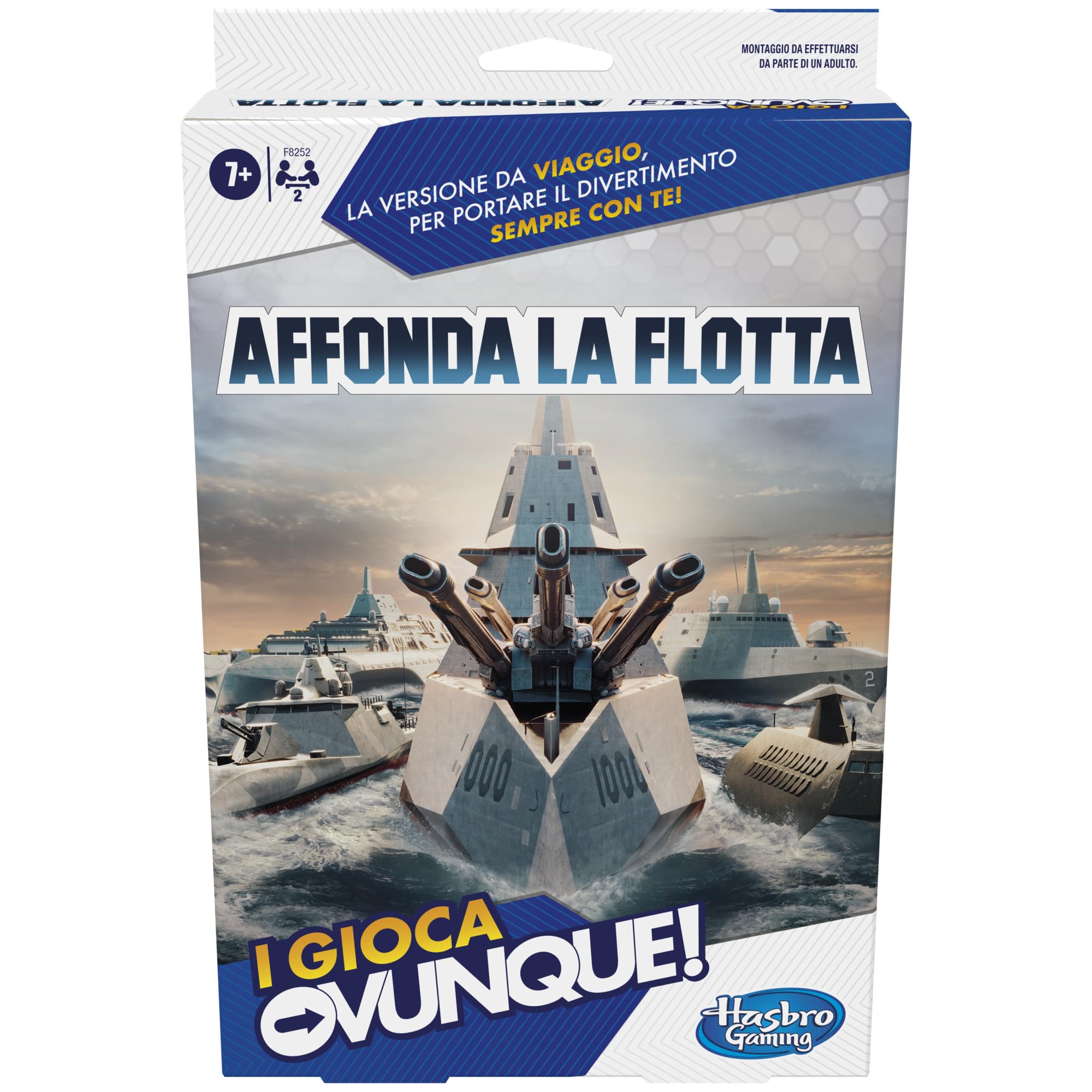 Hasbro Gaming Sinking Fleet, Play Anywhere, Portable Game, for Boys and Girls Aged 7+, Strategy Toy for 2 Players