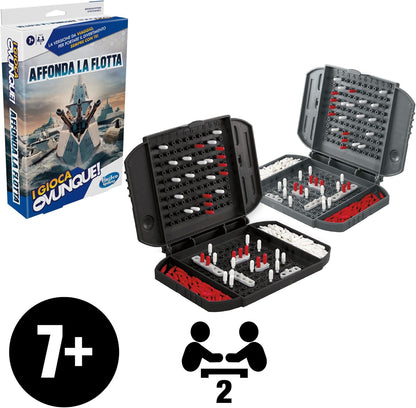 Hasbro Gaming Sinking Fleet, Play Anywhere, Portable Game, for Boys and Girls Aged 7+, Strategy Toy for 2 Players
