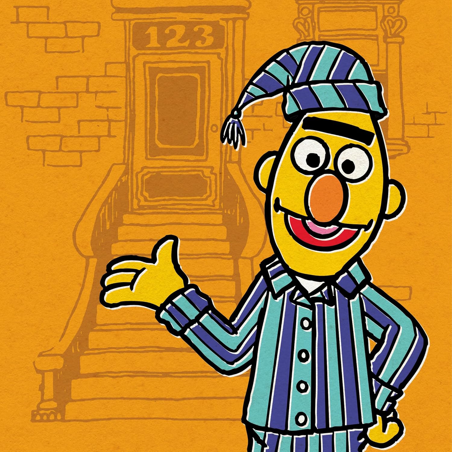 Super7 Reaction Figure Sesame Street Bert in PJs - 3.75" Sesame Street Action Figure - Classic TV Show Collectibles and Retro Toys