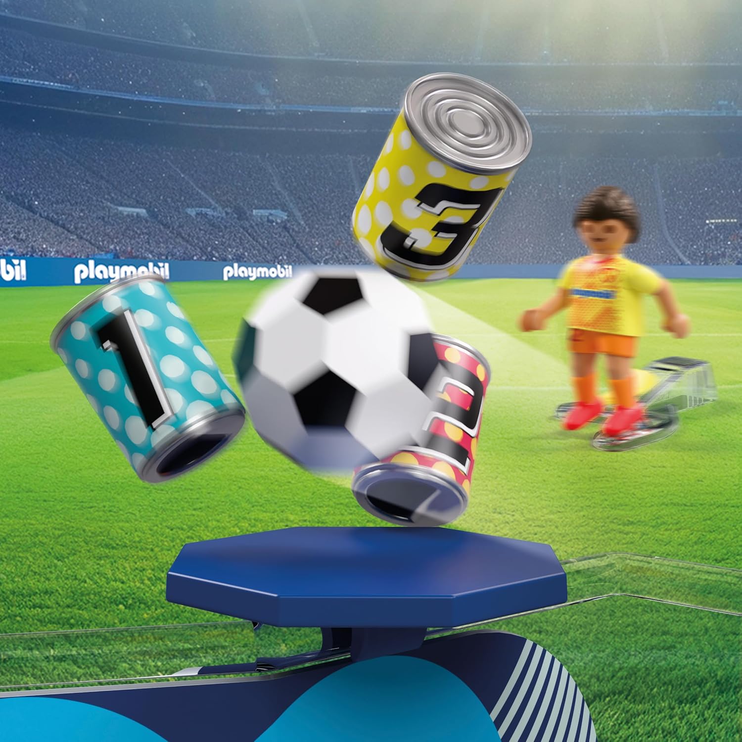 PLAYMOBIL My Life 72057 Voetbaltrainingsstation, trainingsplaats met doelwand en schietmechanisme, voetbalspeelgoed vanaf 4 jaar