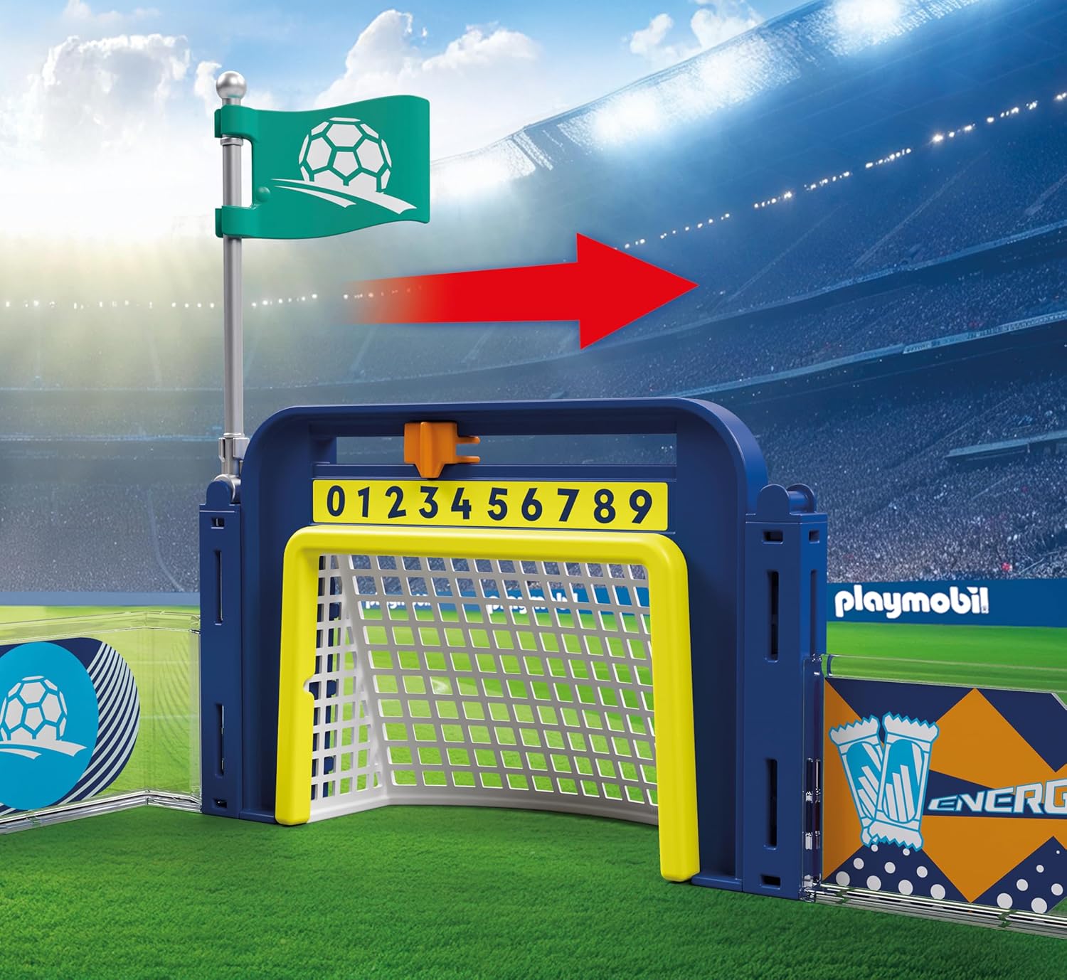 PLAYMOBIL My Life 72057 Voetbaltrainingsstation, trainingsplaats met doelwand en schietmechanisme, voetbalspeelgoed vanaf 4 jaar
