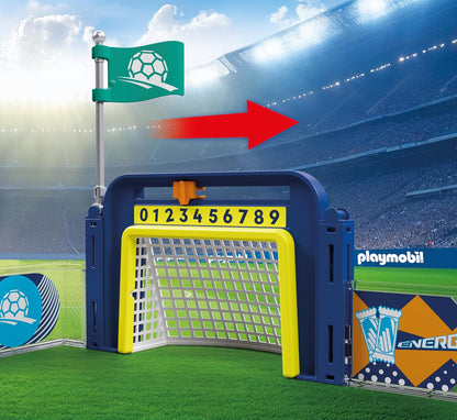 PLAYMOBIL My Life 72057 Voetbaltrainingsstation, trainingsplaats met doelwand en schietmechanisme, voetbalspeelgoed vanaf 4 jaar