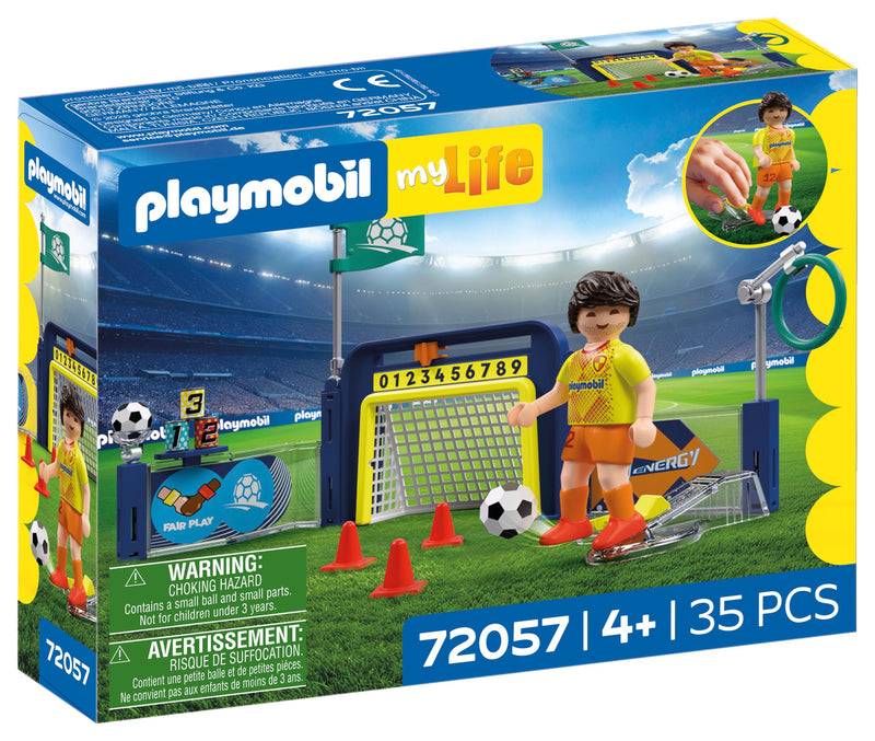 PLAYMOBIL My Life 72057 Voetbaltrainingsstation, trainingsplaats met doelwand en schietmechanisme, voetbalspeelgoed vanaf 4 jaar