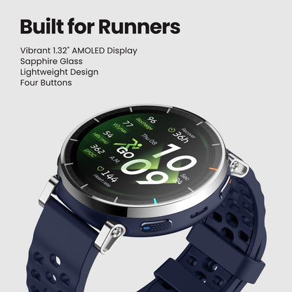 Amazfit Active 3 Premium GPS Running Smart Watch 45mm, 1.32" AMOLED Sapphire Display, 12-Day Battery, 4GB, NFC, Offline Maps, 170+ Workouts, 5 ATM, Heart Rate & Fitness Tracker for Android & iPhone