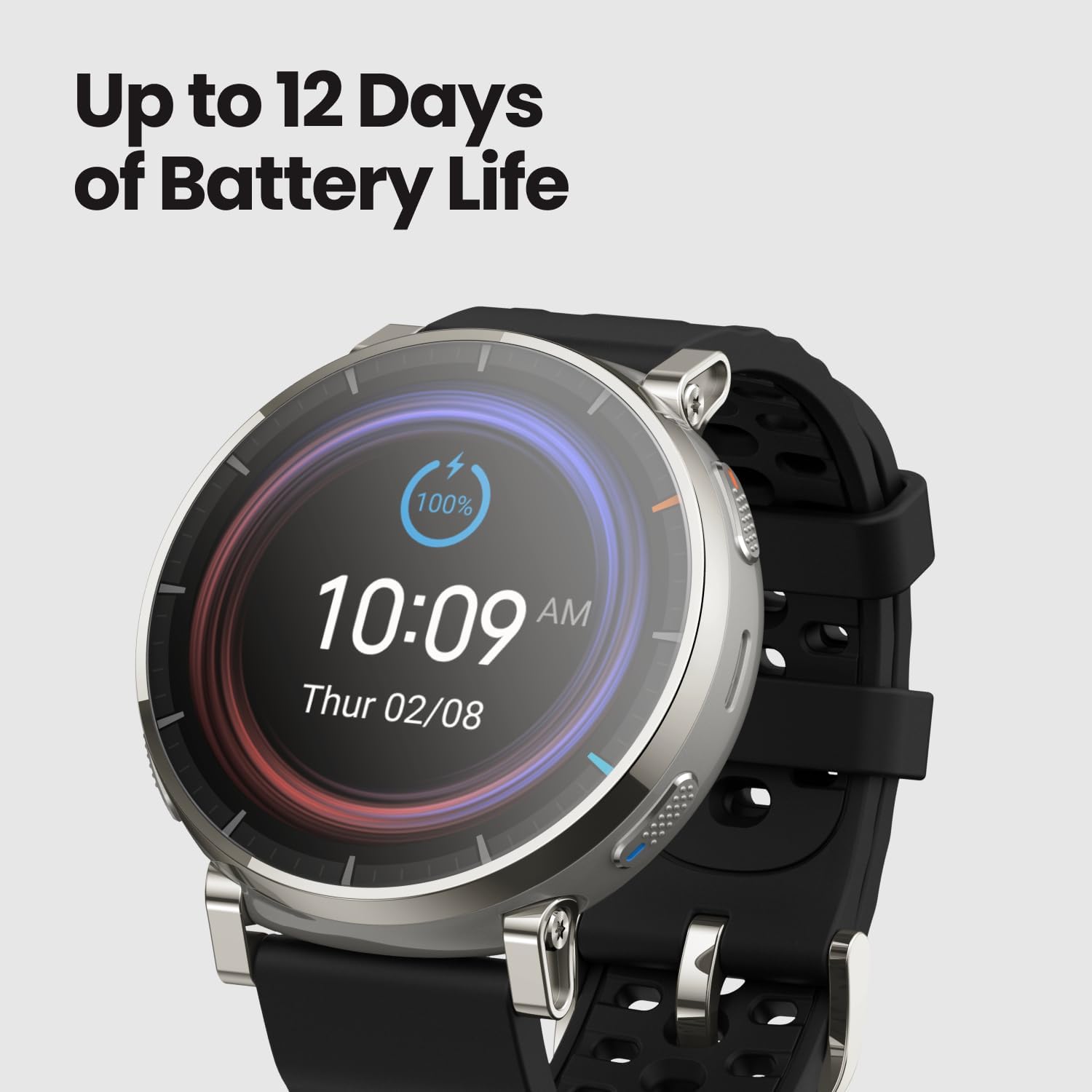 Amazfit Active 3 Premium GPS Running Smart Watch 45mm, 1.32" AMOLED Sapphire Display, 12-Day Battery, 4GB, NFC, Offline Maps, 170+ Workouts, 5 ATM, Heart Rate & Fitness Tracker for Android & iPhone