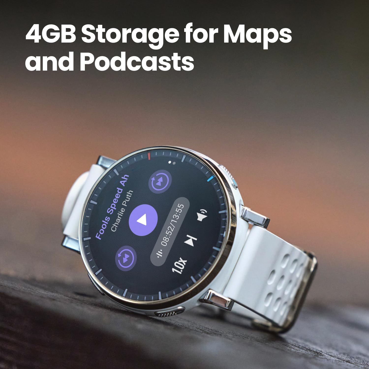 Amazfit Active 3 Premium GPS Running Smart Watch 45mm, 1.32" AMOLED Sapphire Display, 12-Day Battery, 4GB, NFC, Offline Maps, 170+ Workouts, 5 ATM, Heart Rate & Fitness Tracker for Android & iPhone