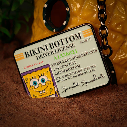FaNaTtik SpongeBob SquarePants Driver License Keyring – Limited Edition Metal Collectible Fan Merchandise - Individually Numbered Keychain