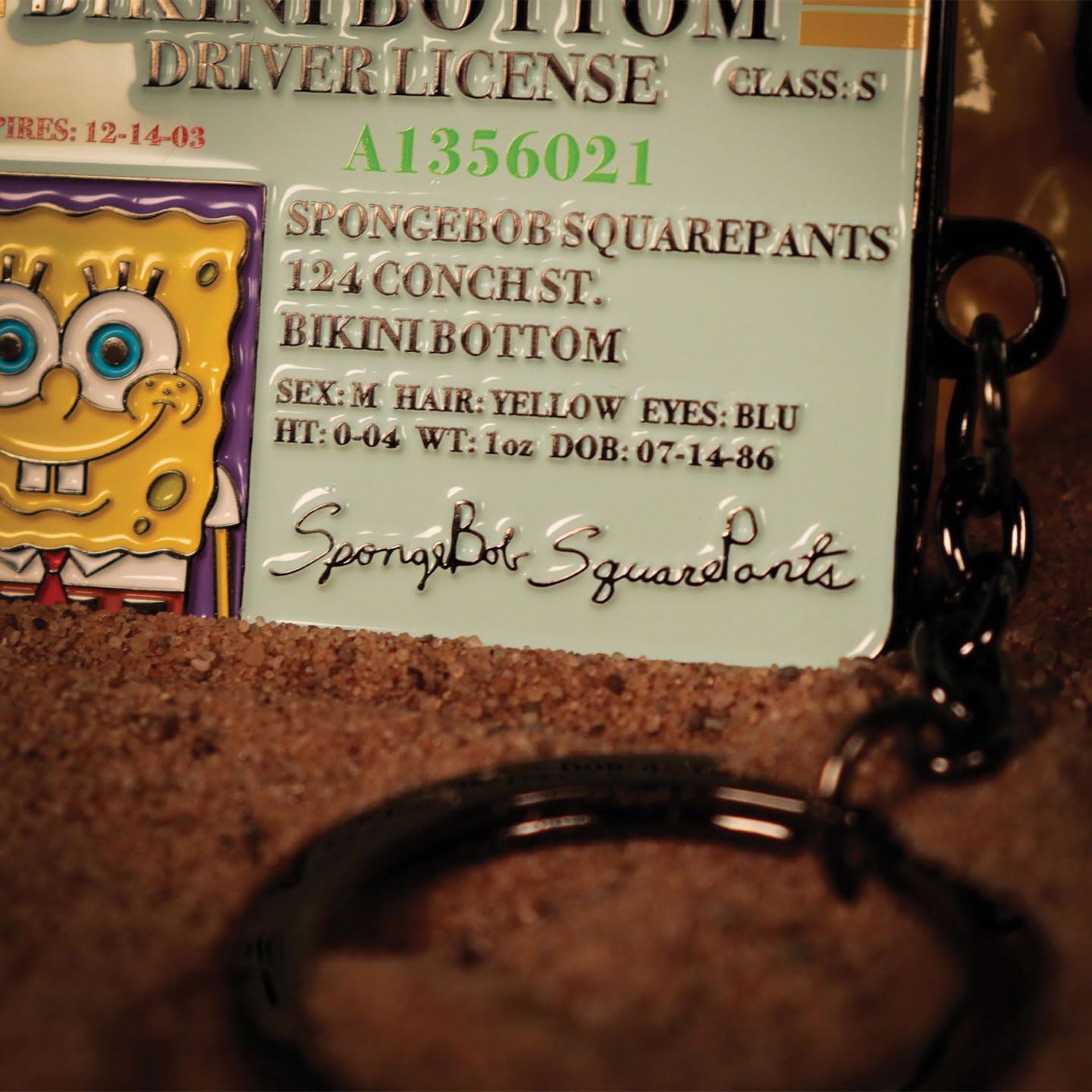 FaNaTtik SpongeBob SquarePants Driver License Keyring – Limited Edition Metal Collectible Fan Merchandise - Individually Numbered Keychain