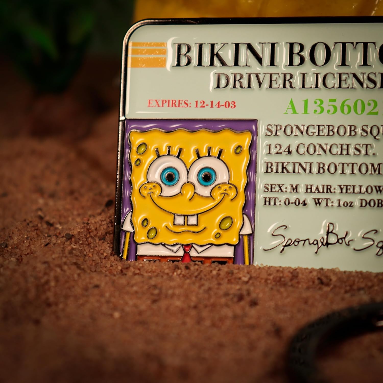 FaNaTtik SpongeBob SquarePants Driver License Keyring – Limited Edition Metal Collectible Fan Merchandise - Individually Numbered Keychain