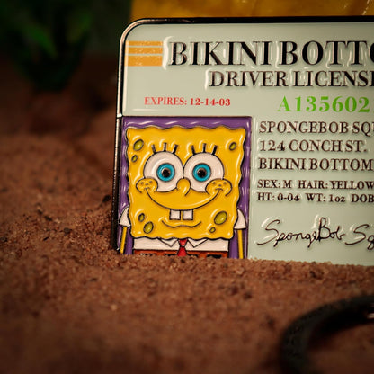 FaNaTtik SpongeBob SquarePants Driver License Keyring – Limited Edition Metal Collectible Fan Merchandise - Individually Numbered Keychain