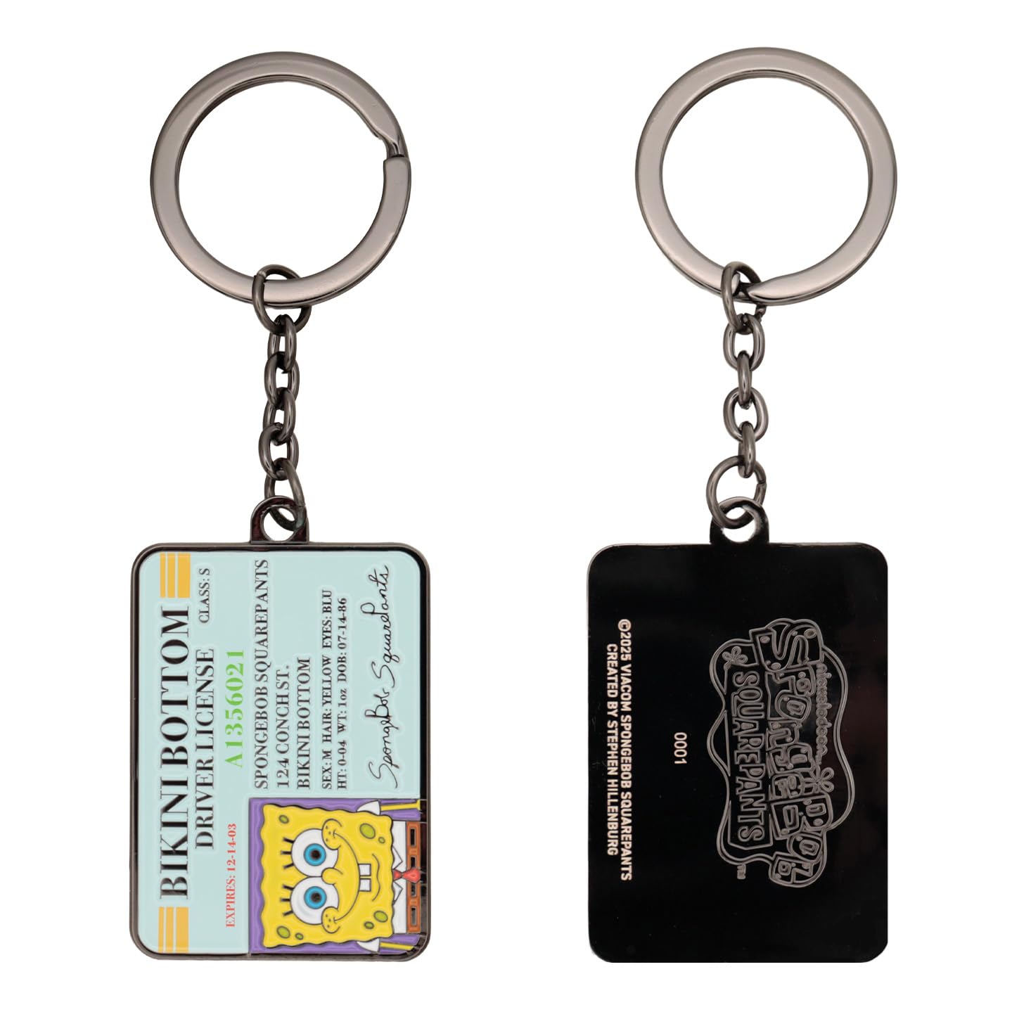 FaNaTtik SpongeBob SquarePants Driver License Keyring – Limited Edition Metal Collectible Fan Merchandise - Individually Numbered Keychain