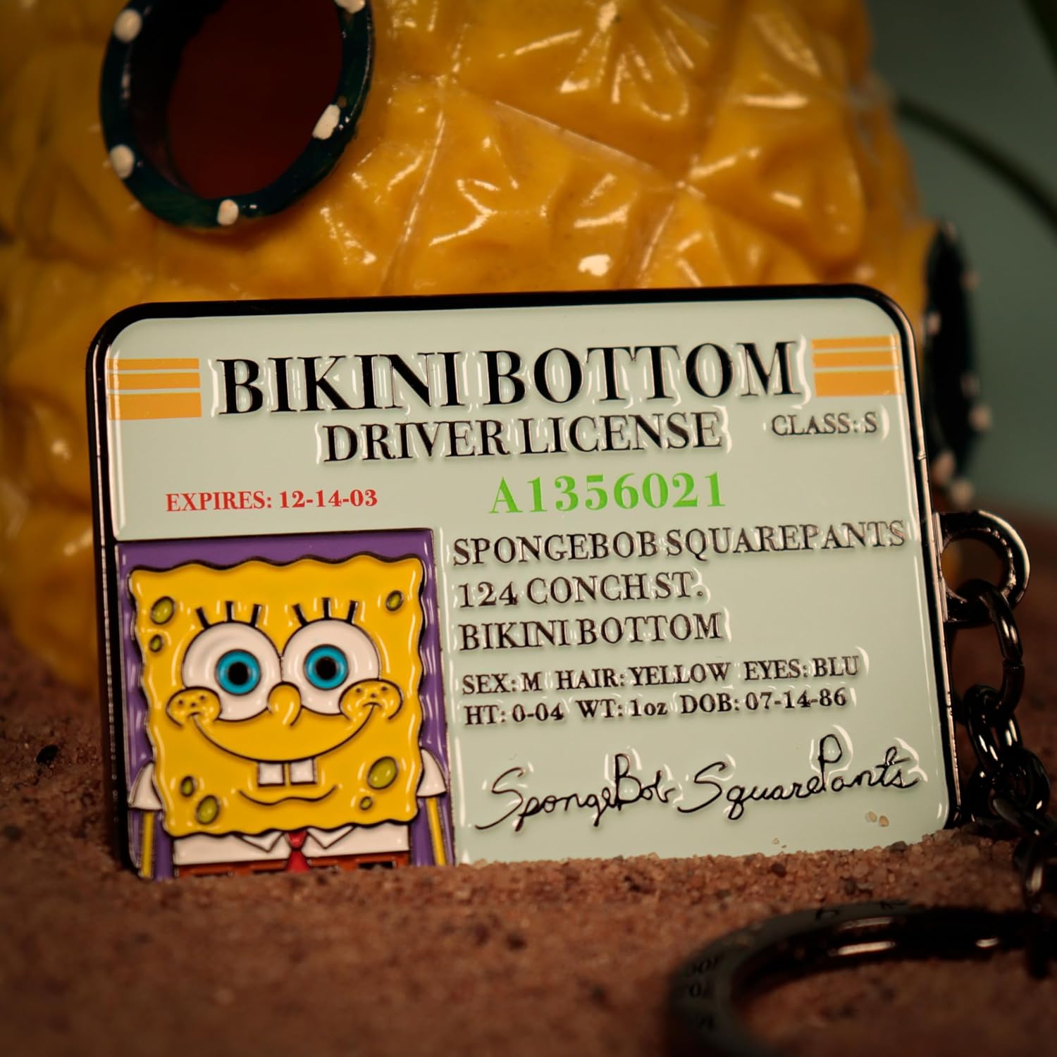 FaNaTtik SpongeBob SquarePants Driver License Keyring – Limited Edition Metal Collectible Fan Merchandise - Individually Numbered Keychain