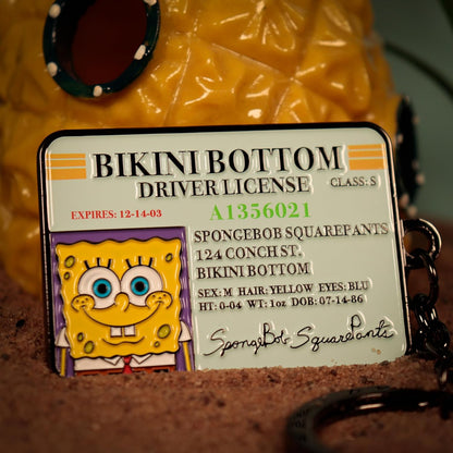 FaNaTtik SpongeBob SquarePants Driver License Keyring – Limited Edition Metal Collectible Fan Merchandise - Individually Numbered Keychain