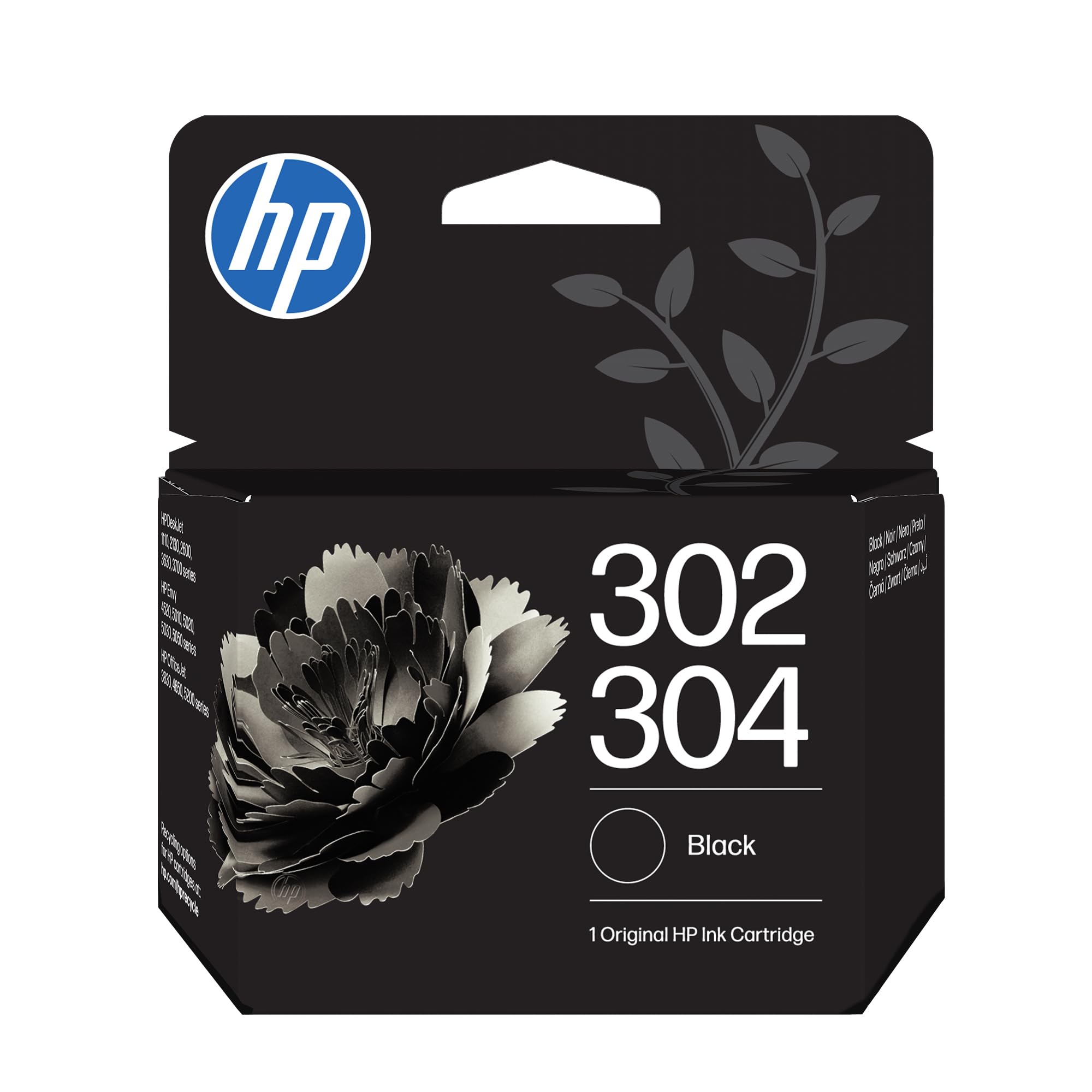 HP 302/304 Black Original Ink Cartridge (B7RT7AE) - Works DeskJet 1110, 2130, 3630, 2600 & 3700 series, OfficeJet 3830, 4650 series, ENVY 4520 series, 5020, 5030, 5032