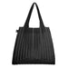 LOQI PLEATED Black Recycled Bag, black, Large