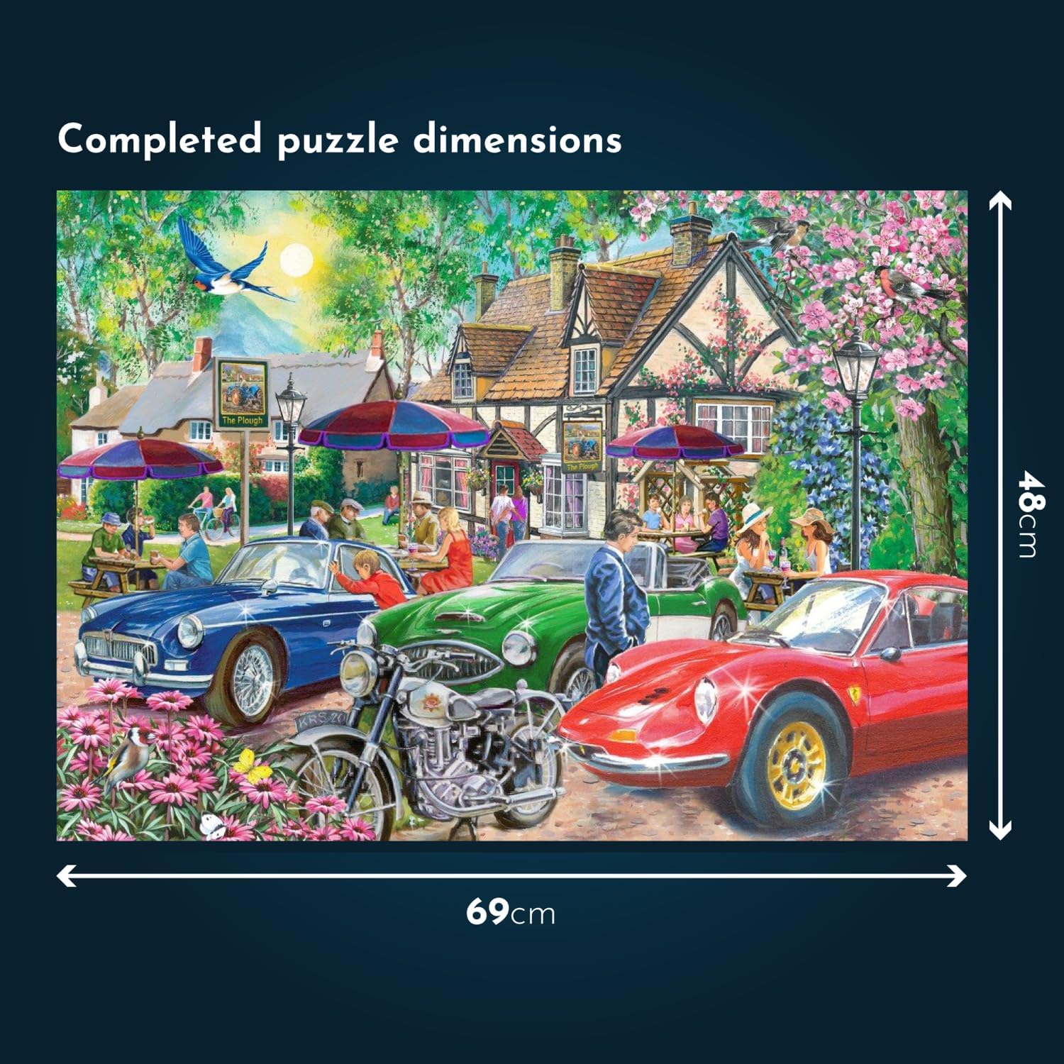 The House of Puzzles - Festive Fancies Jigsaw - Big 500 Piece Jigsaws For Adults, Extra Large Pieces, Artist Illustrated, Scenic Landscape, Deluxe Puzzle Gifts