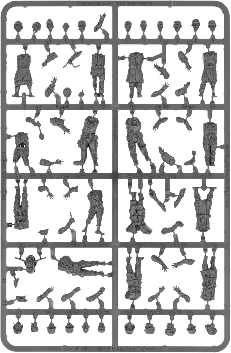 Warlord Games Totenkorps Horde - Axis Plastic Miniatures for Konflikt 47 Highly Detailed 28mm Scale Miniatures
