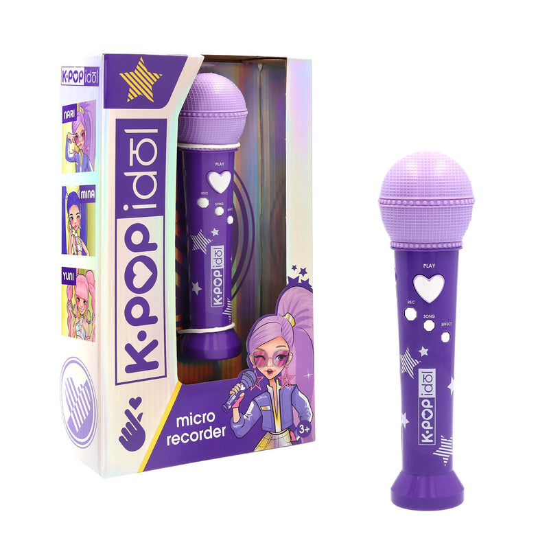 K-Pop Microphone Recorder Toy – Kids Singing Microphone with Record & Playback, Lights & Sound Effects, Music Role Play Toy for Children