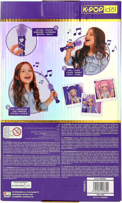 K Pop Idol muziekspeelgoed, microfoon, geïnspireerd door K-pop, met spraakopname, geïntegreerde geluiden voor een echte fans, vanaf 3 jaar
