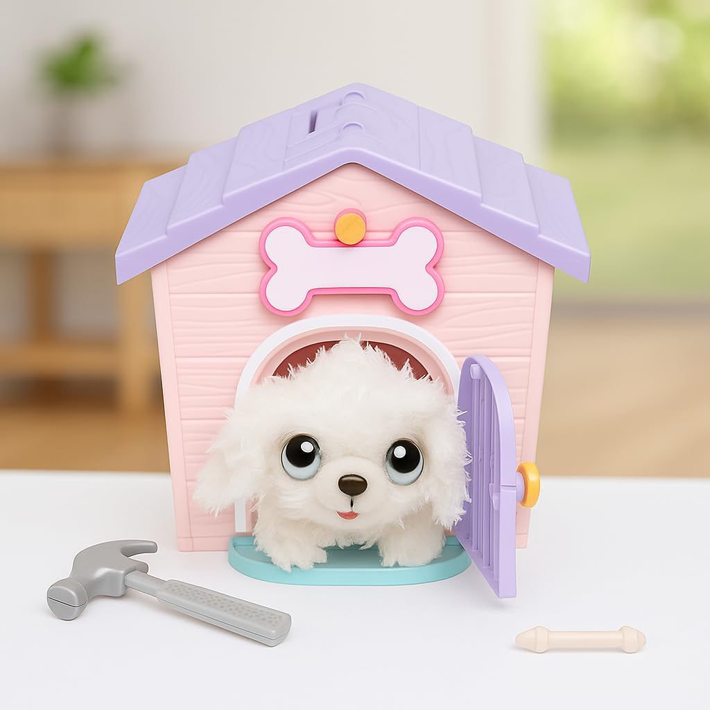 Little Live Pets Pink & Purple Home - My Puppy's Home Minis Plush Toy and Kennel Playset Surprise Reveal!