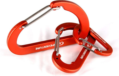 Lifeventure Ultralight Non-locking Karabiners (3-Pack), Aluminum Alloy Wiregate Fastening High Strength Key Rink Clip Hook