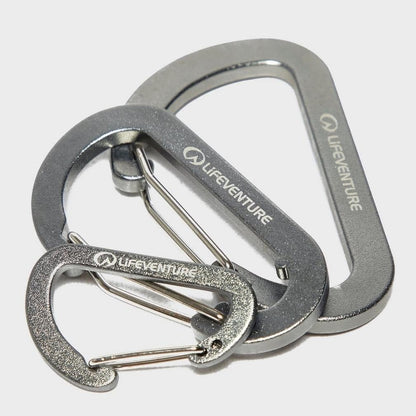 Lifeventure Ultralight Non-locking Karabiners (3-Pack), Aluminum Alloy Wiregate Fastening High Strength Key Rink Clip Hook