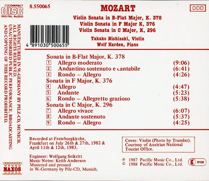 Violin Sonatas (Nishizaki, Harden)