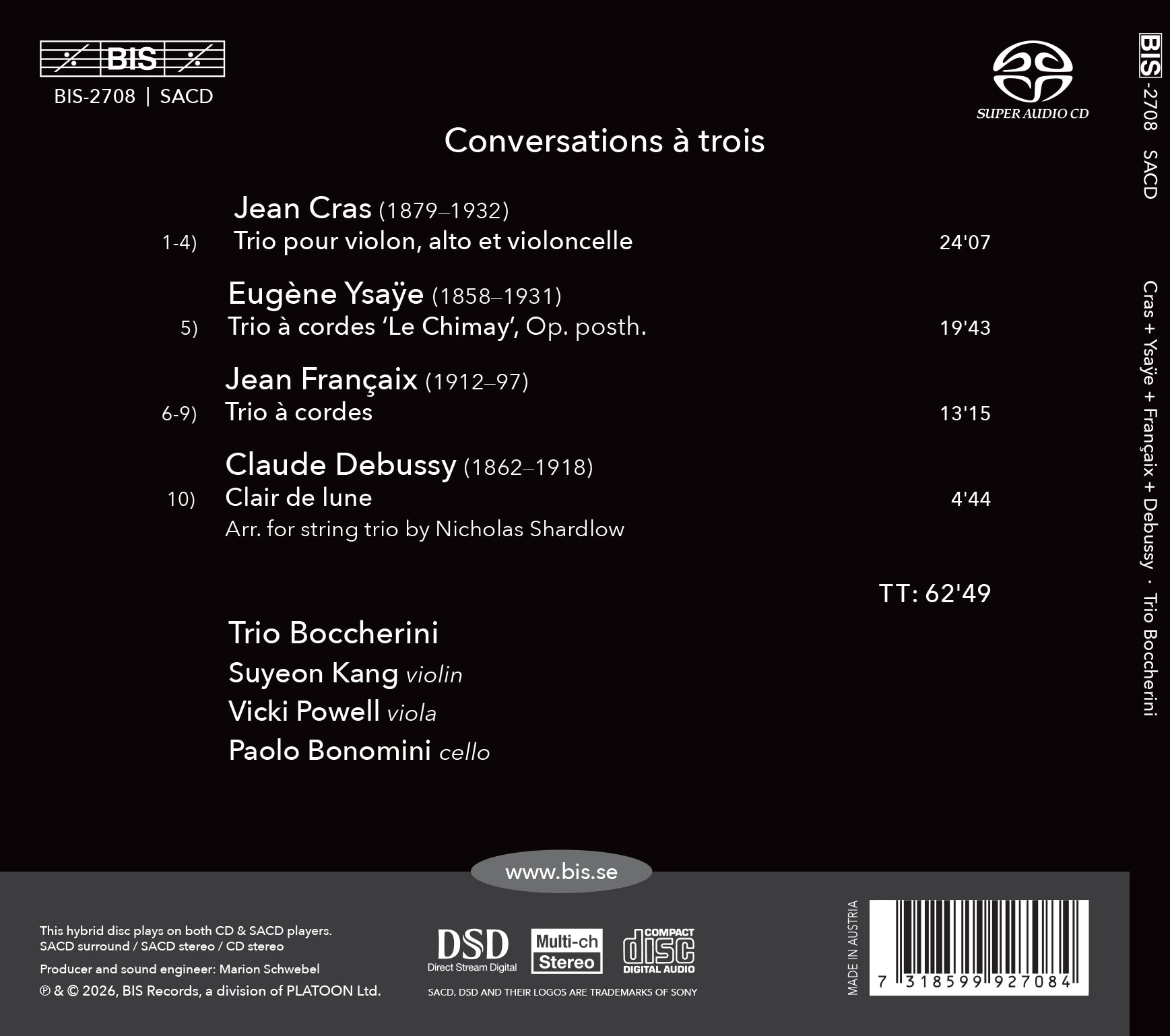 Cras, Ysaÿe & Françaix: Conversations À Trois