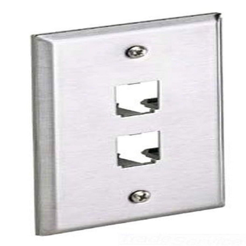 Placca Per 2 Minicom Inox