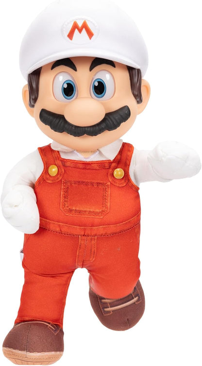„Super Mario Galaxy“-Film: Bewegliches „Fire Mario“-Plüschtier, 35 cm, offiziell lizenziert von Jakks Pacific, Stofftier mit beweglichem Kopf, Nintendo-Sammlerstück, ab 3 Jahren
