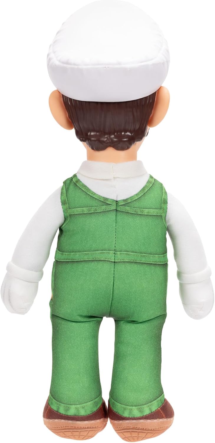 The Super Mario Galaxy Movie Fire Luigi Poseable Plush 15" / 38cm, Officially Licensed by Jakks Pacific, Plush with Sculpted Roto Head, Nintendo Collectible Plush, for Ages 3+