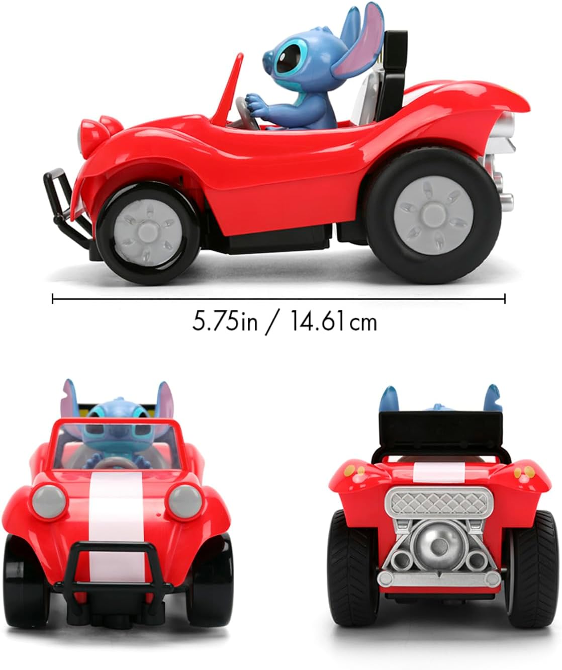 Jada Toys Disney Stitch RC Stitch Buggy (14 cm) - Remote Controlled Car with 2.4 GHz, 1 Channel Control, Toy for Fans and Children from 2 Years, Includes Remote Control