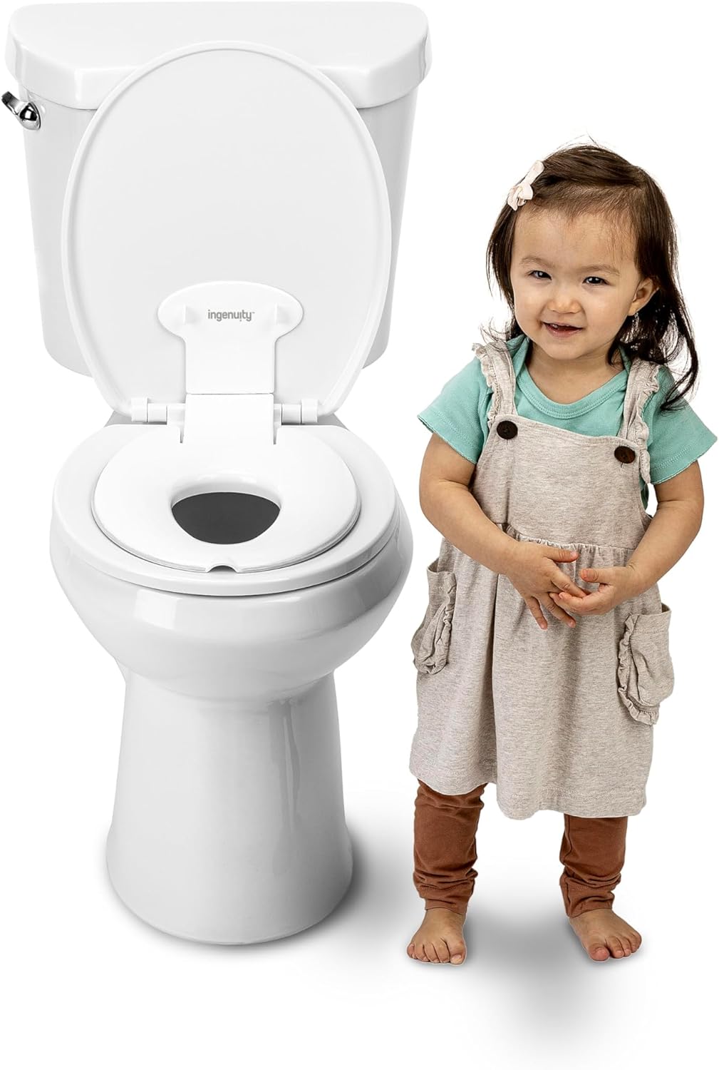 Ingenuity, Flip & Sit Potty, Asiento Semipermanente, Fácil Instalación, Para Mayores de 18 Meses