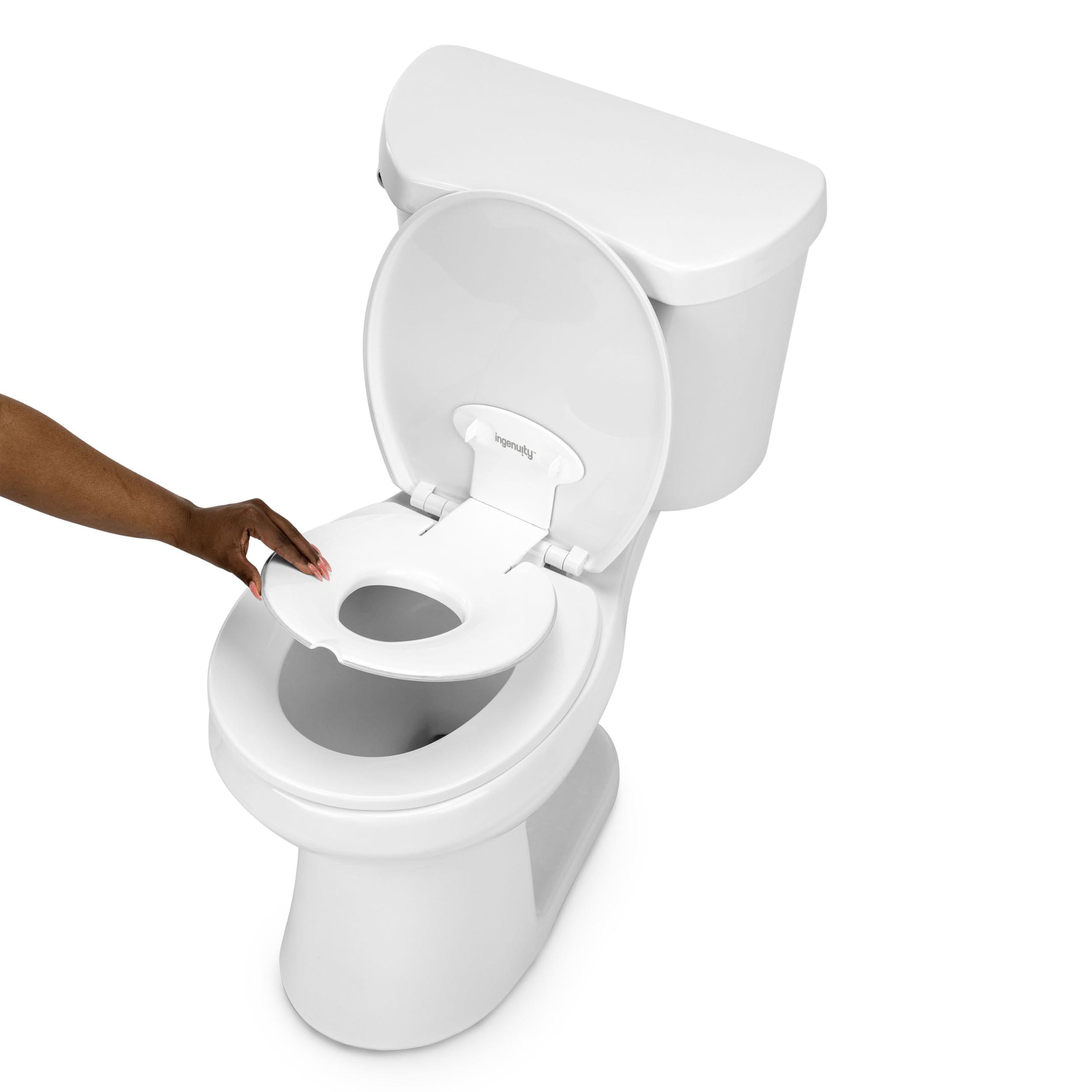 Ingenuity, Flip & Sit Potty, Asiento Semipermanente, Fácil Instalación, Para Mayores de 18 Meses
