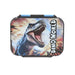 Depesche 13987 Dino World Lunch Box in Blue, with Dinosaur Motif and Fire Background, Lunch Box with 3 Compartments and Flexible Divider