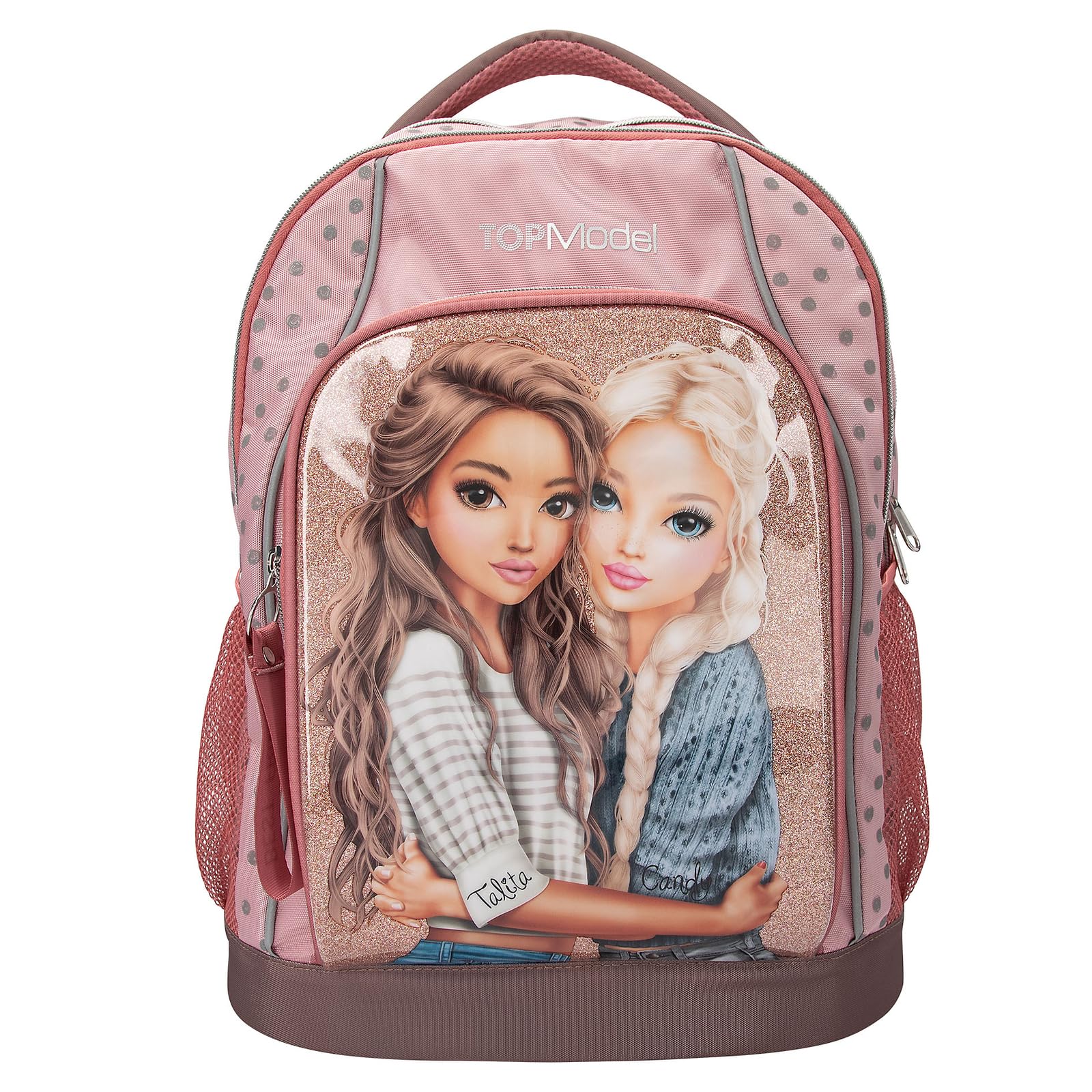 Topmodel - School Backpack Dots - RosT With Grey Dots