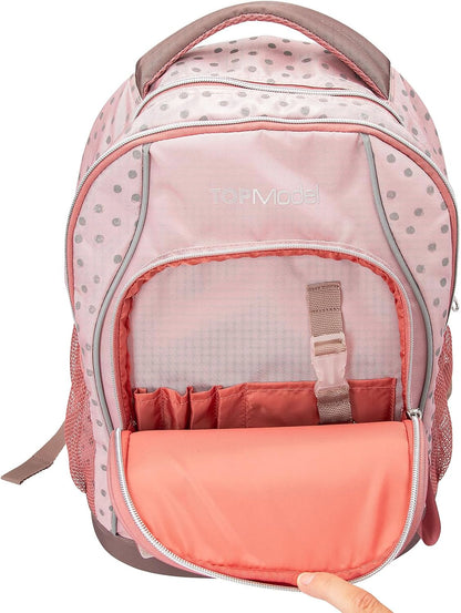Topmodel - School Backpack Dots - RosT With Grey Dots