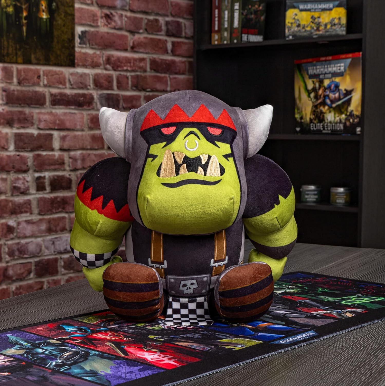Warhammer 40,000 Goff Ork Boy Mega Plush by Club Mocchi Mocchi, 13 Inch Collectable Soft Toy, Squishy Ork Clan Warrior, Gaming Room Decor, Officially Licensed Warhammer Plush for Teens and Adult Fans