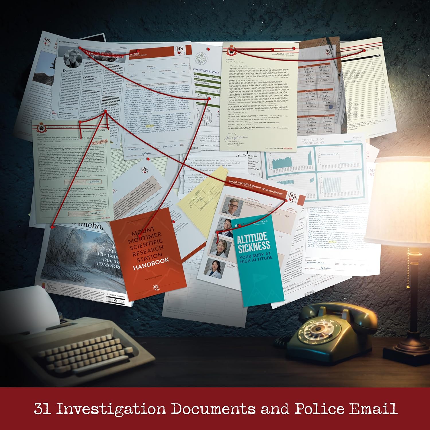 Cryptic Killers Unsolved Murder Mystery Game - Cold Case Files Investigation Detective Evidence & Crime File - Individuals, Date Nights & Party Games- Murder on Mount Mortimer