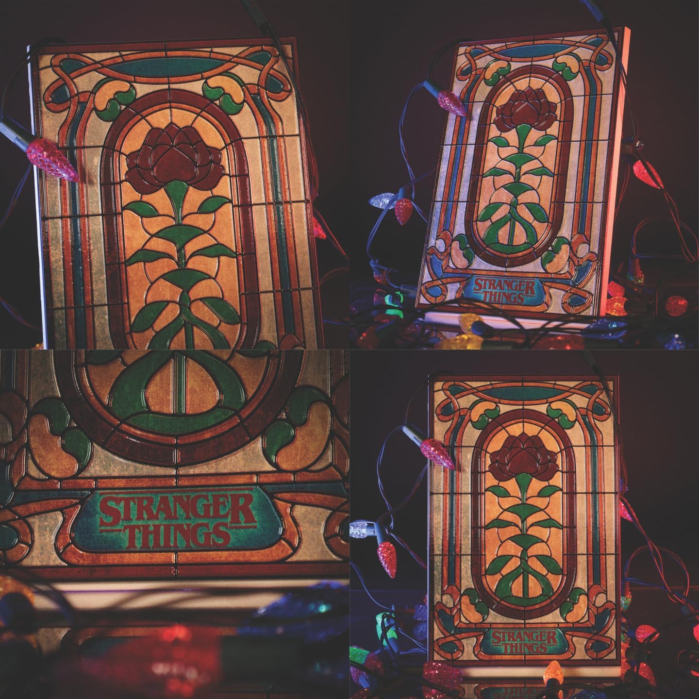 Stranger Things Creel House Buntglasschild aus Kunstharz, offiziell lizenziertes Wand- und Schreibtisch-Display