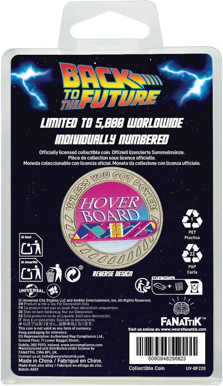 Fanattik Back To The Future Hoverboard (Collectible Coin/Moneta da ...