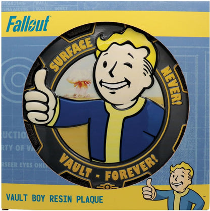 Fallout Vault Boy Kunstharz-Plakette, 200 x 198 mm, Sammlerstück mit Ständer und Wandhaken
