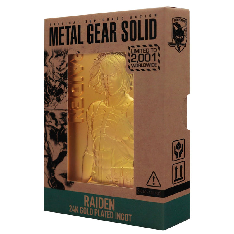 FaNaTtik Metal Gear Solid 2 – 24k Gold Plated Raiden Collectible Ingot - Officially Licensed & Limited Edition Gaming Memorabilia - (2,001 Worldwide) with Individual Numbering