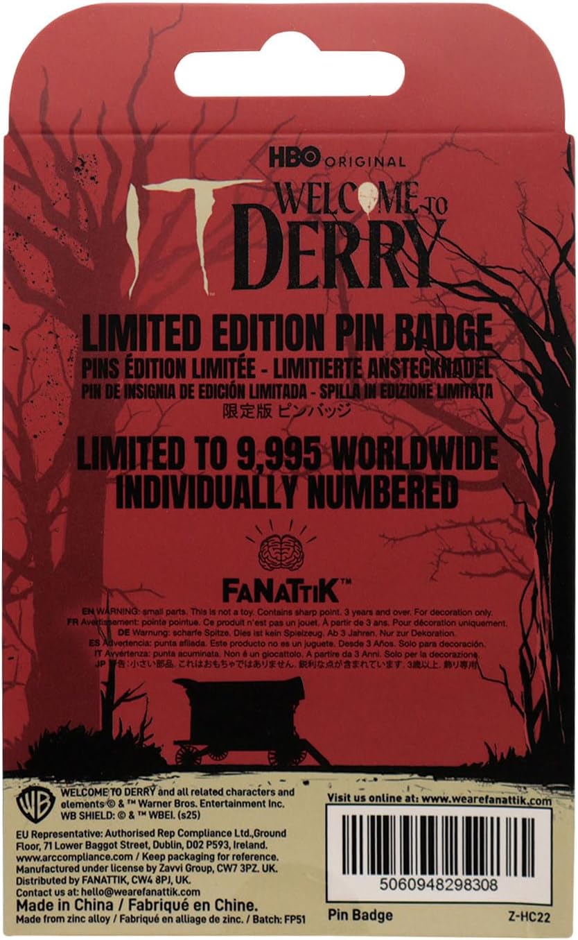 IT: Welcome to Derry DAFB Pin Badge - Limited Edition Collectible Emaille Pin - Individuell nummeriert - Offiziell lizenziertes Horror-Merchandise-Produkt