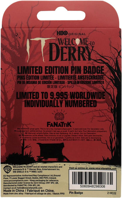 IT: Welcome to Derry DAFB Pin Badge - Limited Edition Collectible Emaille Pin - Individuell nummeriert - Offiziell lizenziertes Horror-Merchandise-Produkt
