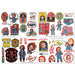 Chucky Tech Aufkleber-Set – 4 wiederverwendbare Vinylbögen mit über 35 Horror-Aufklebern mit Kinderspiel-Icons für Laptop, Telefon, Konsole und Wasserflasche Dekoration